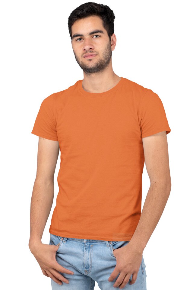 Tricou clasic A7 barbatesc, bumbac, Portocaliu