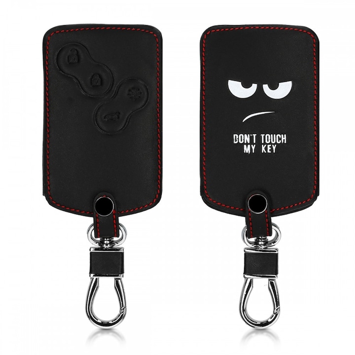 Kwmobile Keyless Go46356.01 Autó kulcstartó, 4 gombos, Eco bőr, Fekete