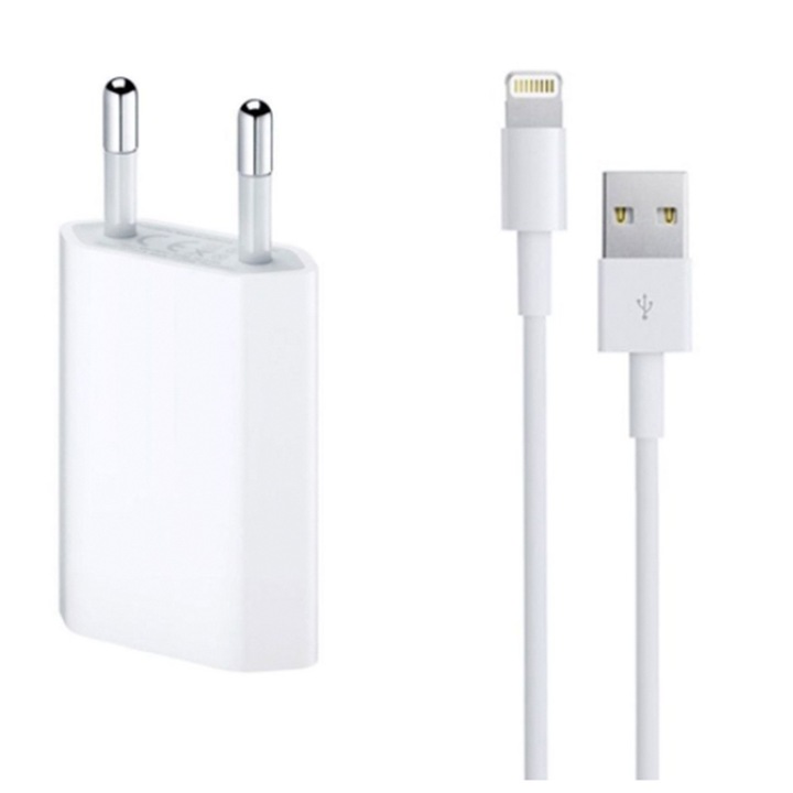 Зарядно устройство iPhone original, Оригинален адаптер iPhone с 1 м Кабел за данни iPhone originallightning, Бял