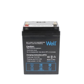 Acumulator plumb acid Well, 12V 2.6Ah, terminal F1/T1, AGM, fara mentenanta, 70 x 48 x 98 mm, negru Acumulator plumb acid Well, 12V 2.6Ah, terminal F1/T1, AGM, fara mentenanta, 70 x 48 x 98 mm, negru