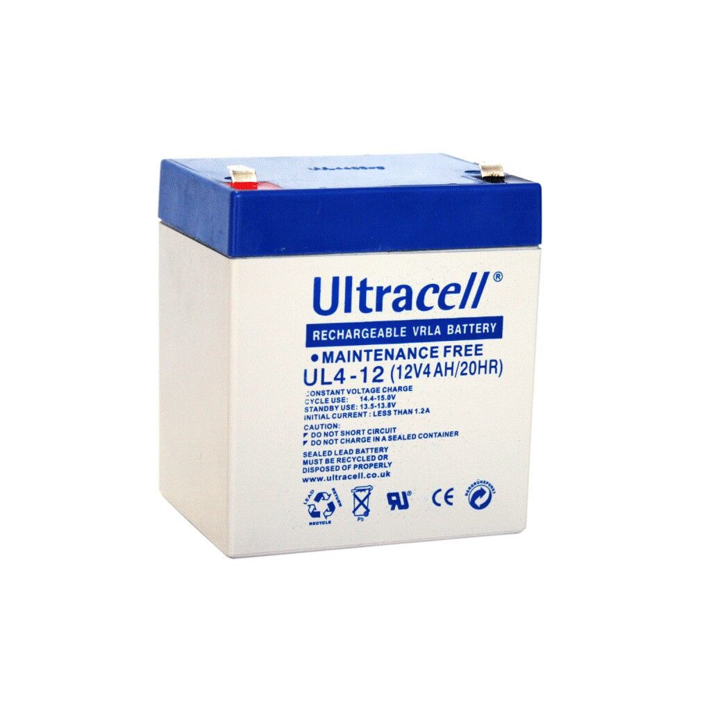 Acumulator plumb acid Ultra Cell, 12V 4Ah, terminal F1/T1, AGM, fara mentenanta, 90x 70x 101mm, gri/albastru