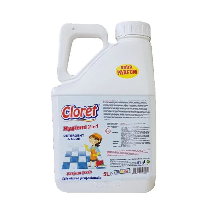 Дезинфекциращ препарат за повърхности Cloret Hygiene 5 L на хлорна основа