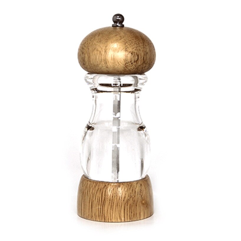 Rasnita acrilica cu capac lemn sare-piper 19cm