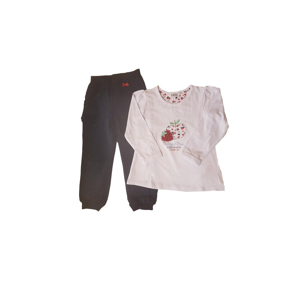 Compleu fete, Kanz, alb/bleumarin, 92 cm, 18-24 luni