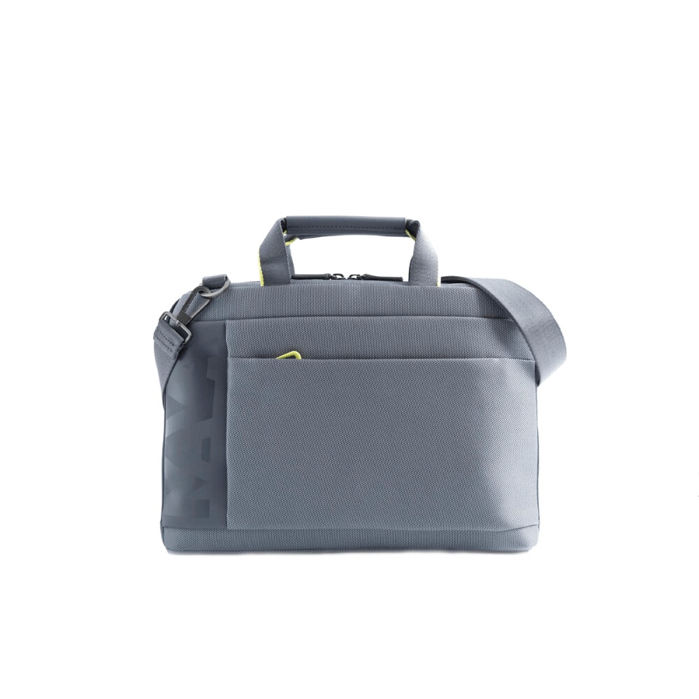 Geanta Cross Double-Handle Slim, Gri/Lime