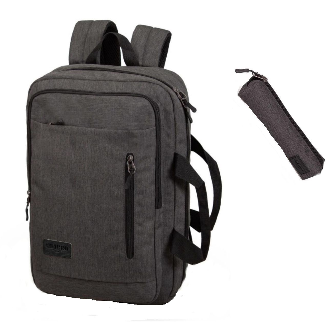 Set scoala Charro Messenger - Ghiozdan + Etui - gri