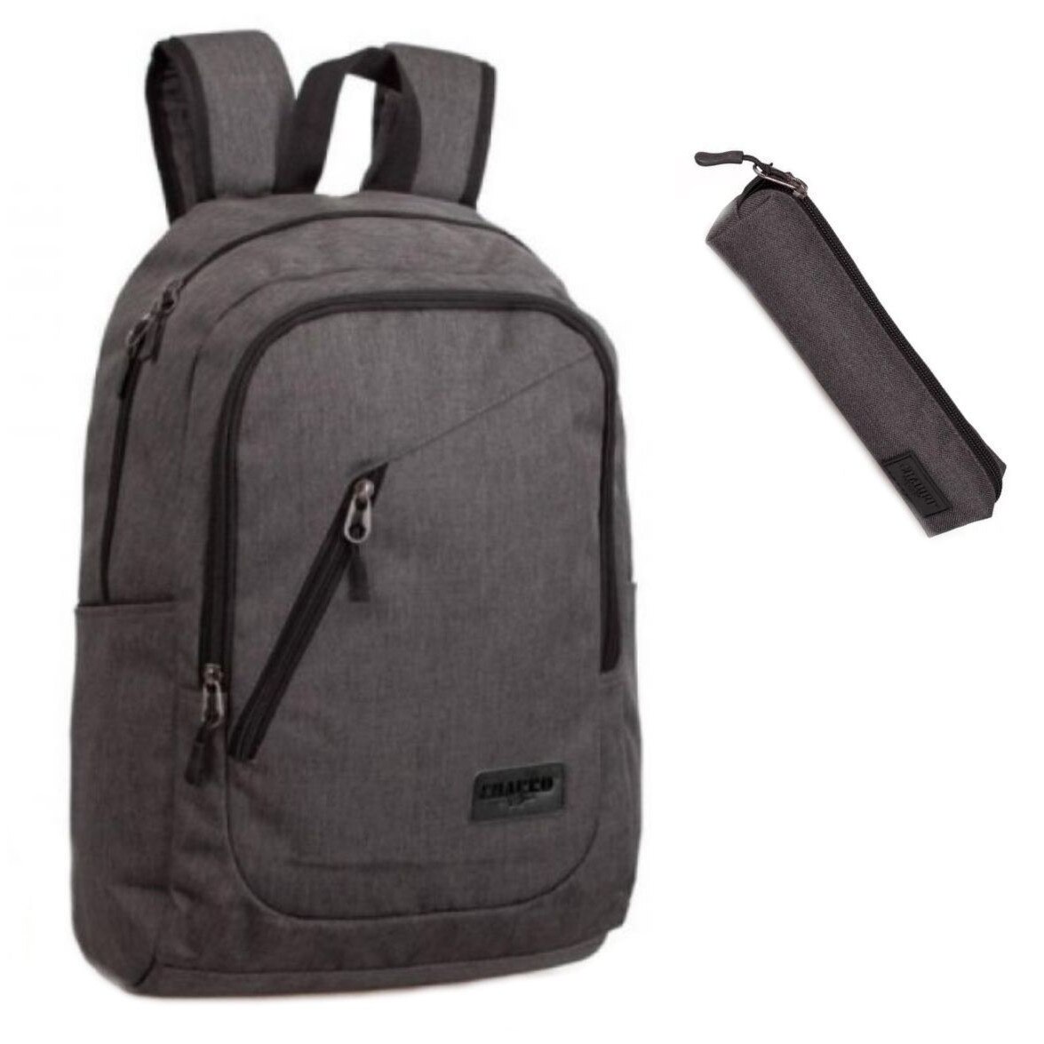 Set scoala Charro Executive - Ghiozdan + Etui - gri