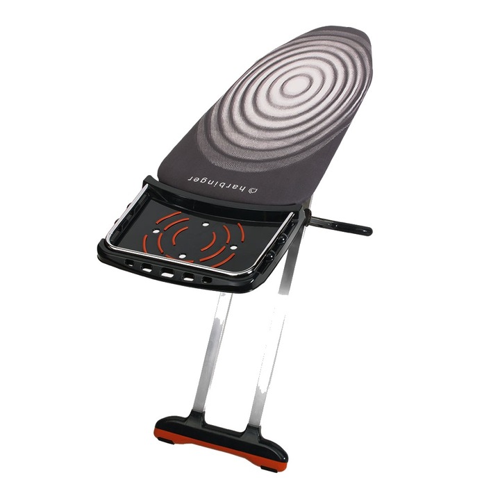 Дъска за гладене Premium Harbinger® Lifeboard, За ютия и станция за гладене, Повърхност за гладене 46X130 см, Регулируема височина 80-105 см, Моноблок, 100% памук, Вграден удължител, Многоцветен