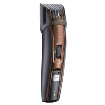 Set de tuns barba, Remington, MB4046, 3 extensii diferite pentru pieptene de ghidare, 90 de minute de utilizare fara fir dupa 16 ore de incarcare, Negru/Maro