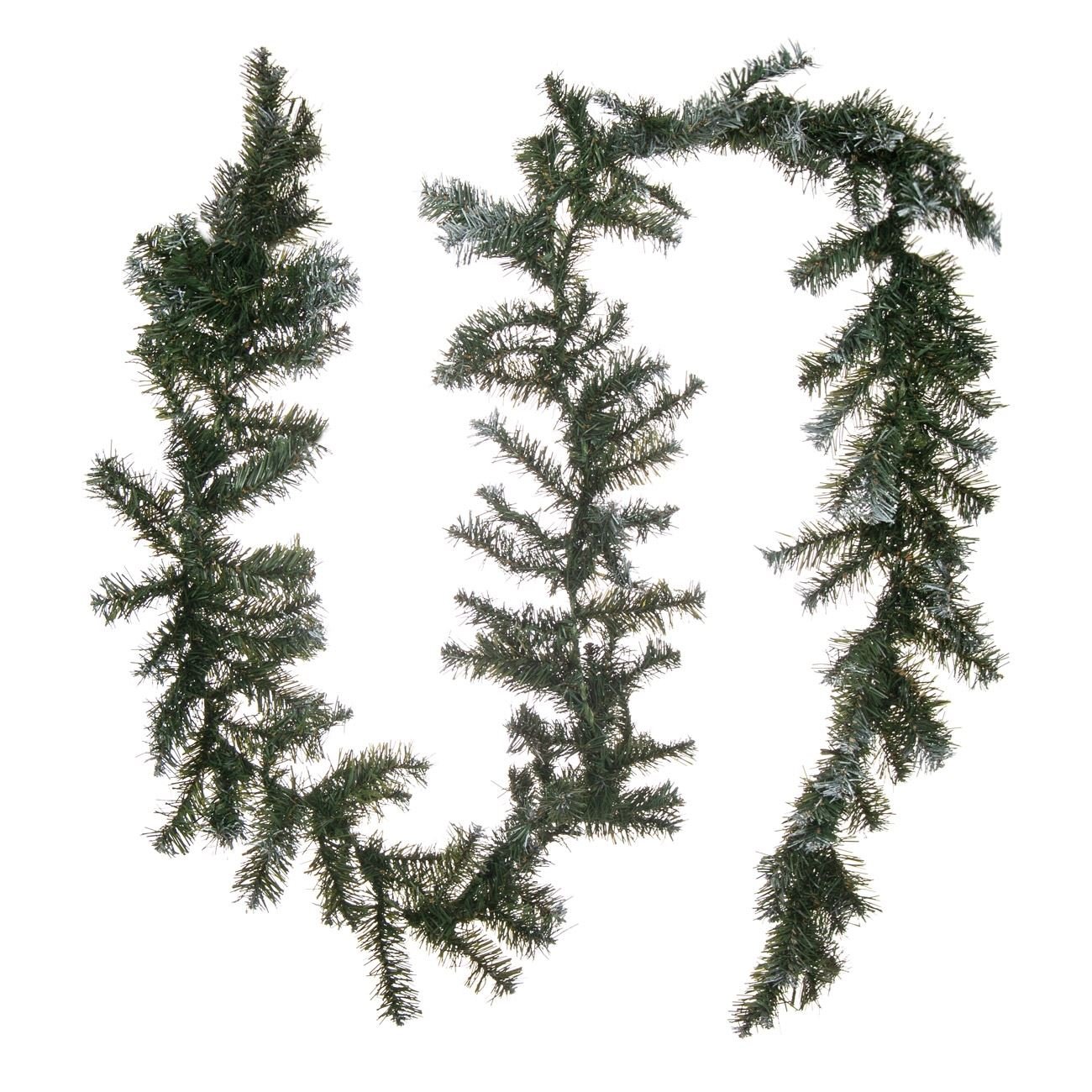 Ghirlanda Decorativa de Craciun, New Line, model cu Zapada, 2,7 m x 23 cm, Verde/Alb