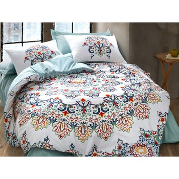 Lenjerie de pat dublu, 4 Piese, bumbac 100%, Cottonbox, model Sezan Lenjerie de pat dublu, 4 Piese, bumbac 100%, Cottonbox, model Sezan