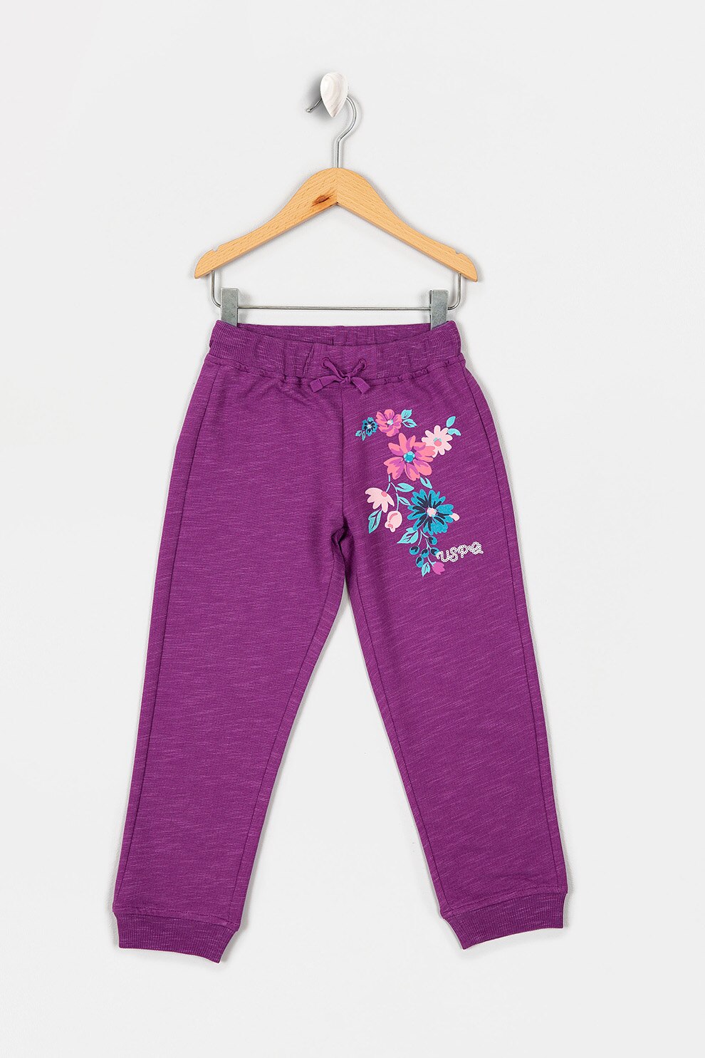 U.S. Polo Assn., Pantaloni sport cu mansete elastice, Violet ametist/Roz