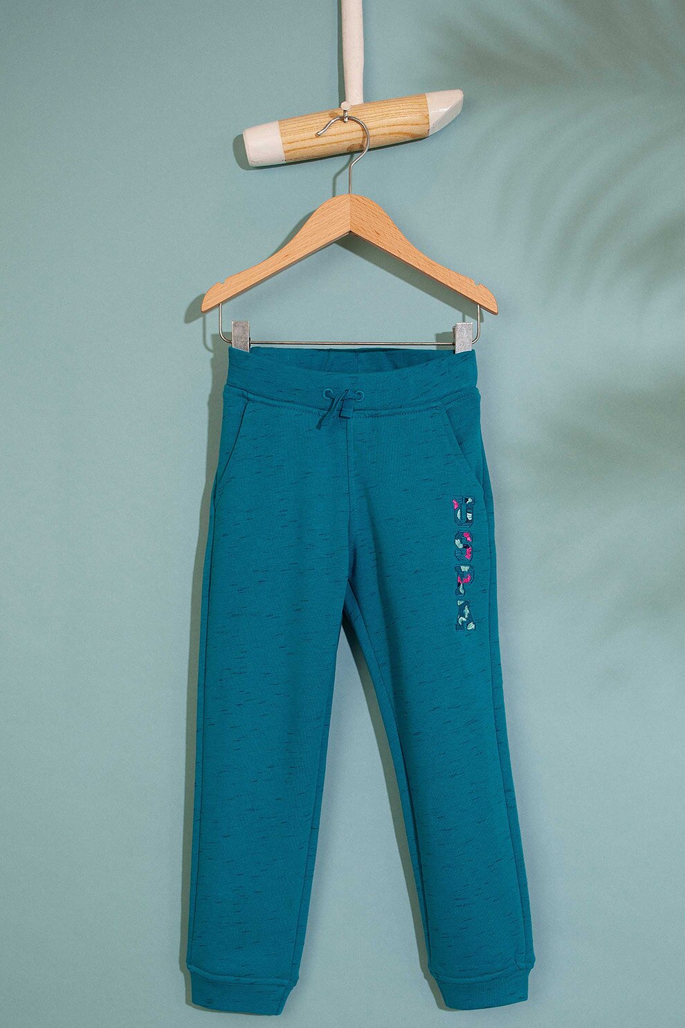 U.S. Polo Assn., Pantaloni sport cu logo brodat, Albastru petrol