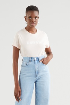 Levi's, Tricou regular fit din bumbac, Alb prafuit Levi's, Tricou regular fit din bumbac, Alb prafuit