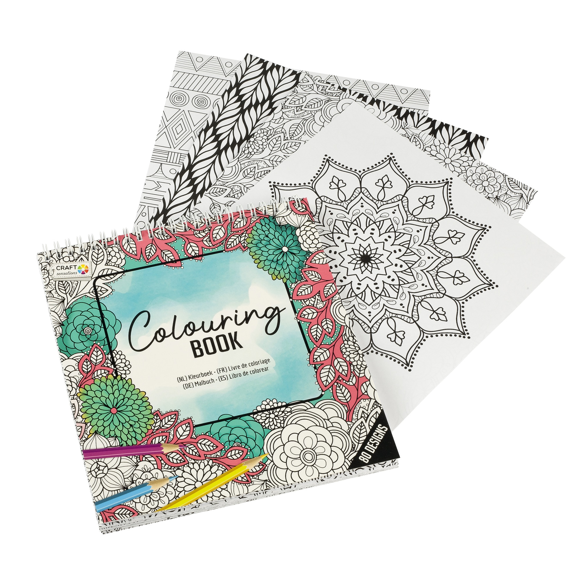 Книжка за оцветяване за възрастни, Grafix, със спирала, 80 рисунки ...