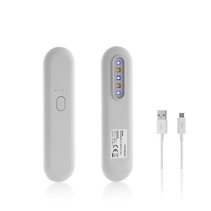 UV Дезинфекционна Лампа INNOVAGOODS LUMEAN, Антибактериален 99%, LED, USB, Бял