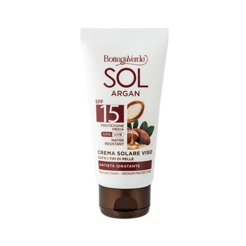 Crema antirid, de zi, cu ulei de Argan si acid hialuronic, SPF15 - SOL Argan, 50 ML, Bottega Verde Crema antirid, de zi, cu ulei de Argan si acid hialuronic, SPF15 - SOL Argan, 50 ML, Bottega Verde