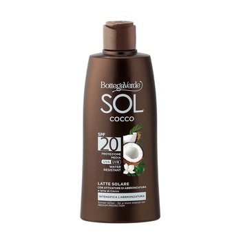 Lapte protectie solara, cu lapte de nuca de cocos, SPF 20 - SOL Cocco, 200 ML, Bottega Verde Lapte protectie solara, cu lapte de nuca de cocos, SPF 20 - SOL Cocco, 200 ML, Bottega Verde
