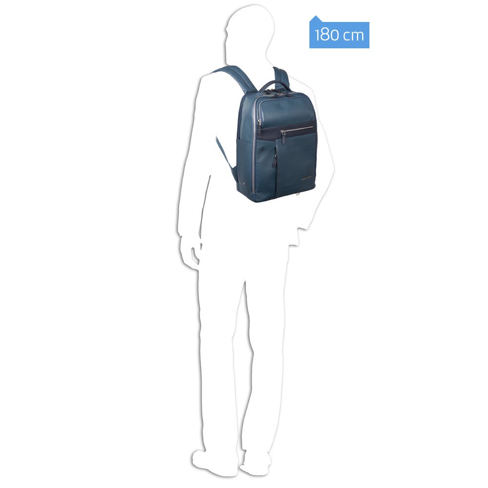 Rucsac Piquadro, din piele naturala, port laptop 14 '', CA4118W82/TM, maro