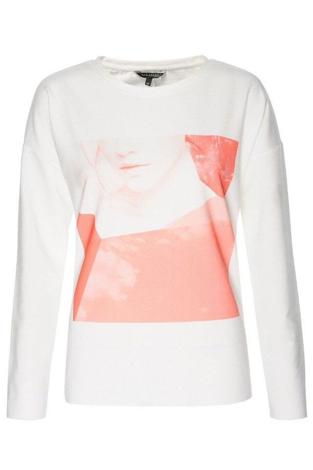 Bluza cu maneca lunga Top Secret Pop Power, Alb, XS