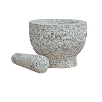 Mojar cu pistil Haushalt International, granit, Gri, 15x11 cm