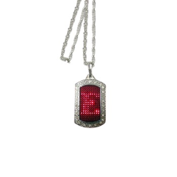 Colier si pandativ cu display LED arosu, text personalizabil Colier si pandativ cu display LED arosu, text personalizabil