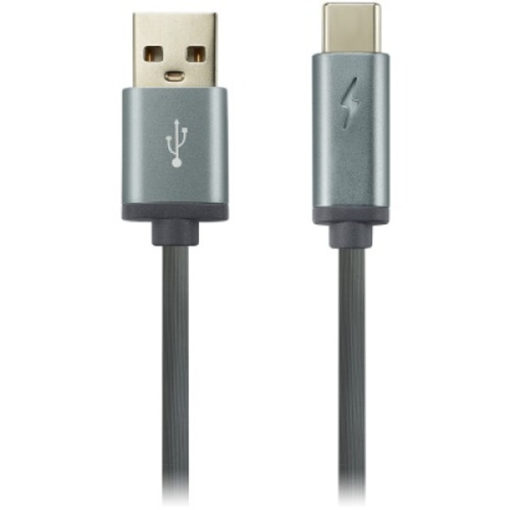 Kábel USB - Micro USB CANYON CNS-USBC6DG, 9 V, 1 m, Sötétszürke, USB - Micro USB M/M