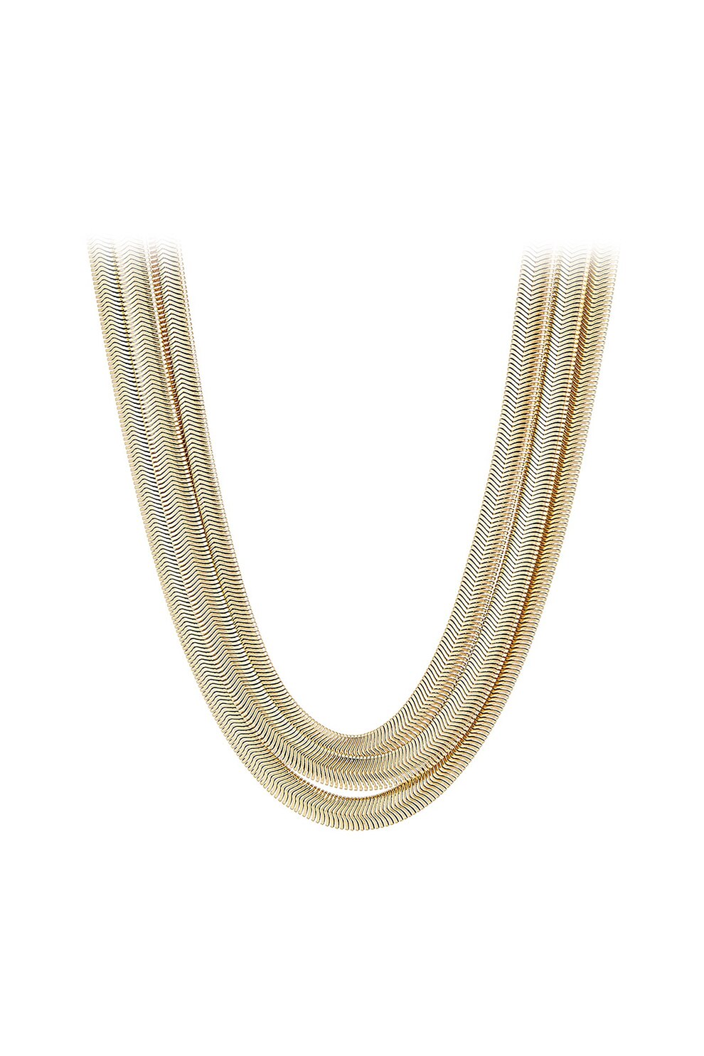 Tommy Hilfiger, Colier de otel inoxidabil cu siraguri multiple, Auriu