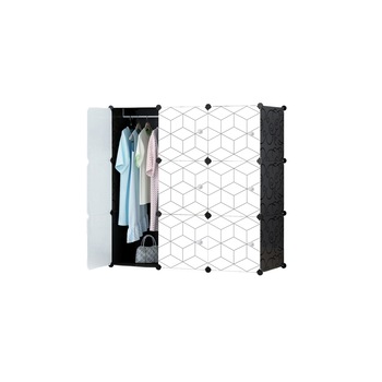 Dulap modular din plastic cu schelet metalic, D3242, culoare Alb / Negru, 110 x 110 x 37 cm Dulap modular din plastic cu schelet metalic, D3242, culoare Alb / Negru, 110 x 110 x 37 cm