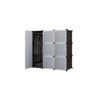 Dulap modular din plastic cu schelet metalic, D3250N, culoare Alb / Negru, 110 x 110 x 37 cm