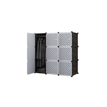 Dulap modular din plastic cu schelet metalic, D3250N, culoare Alb / Negru, 110 x 110 x 37 cm Dulap modular din plastic cu schelet metalic, D3250N, culoare Alb / Negru, 110 x 110 x 37 cm