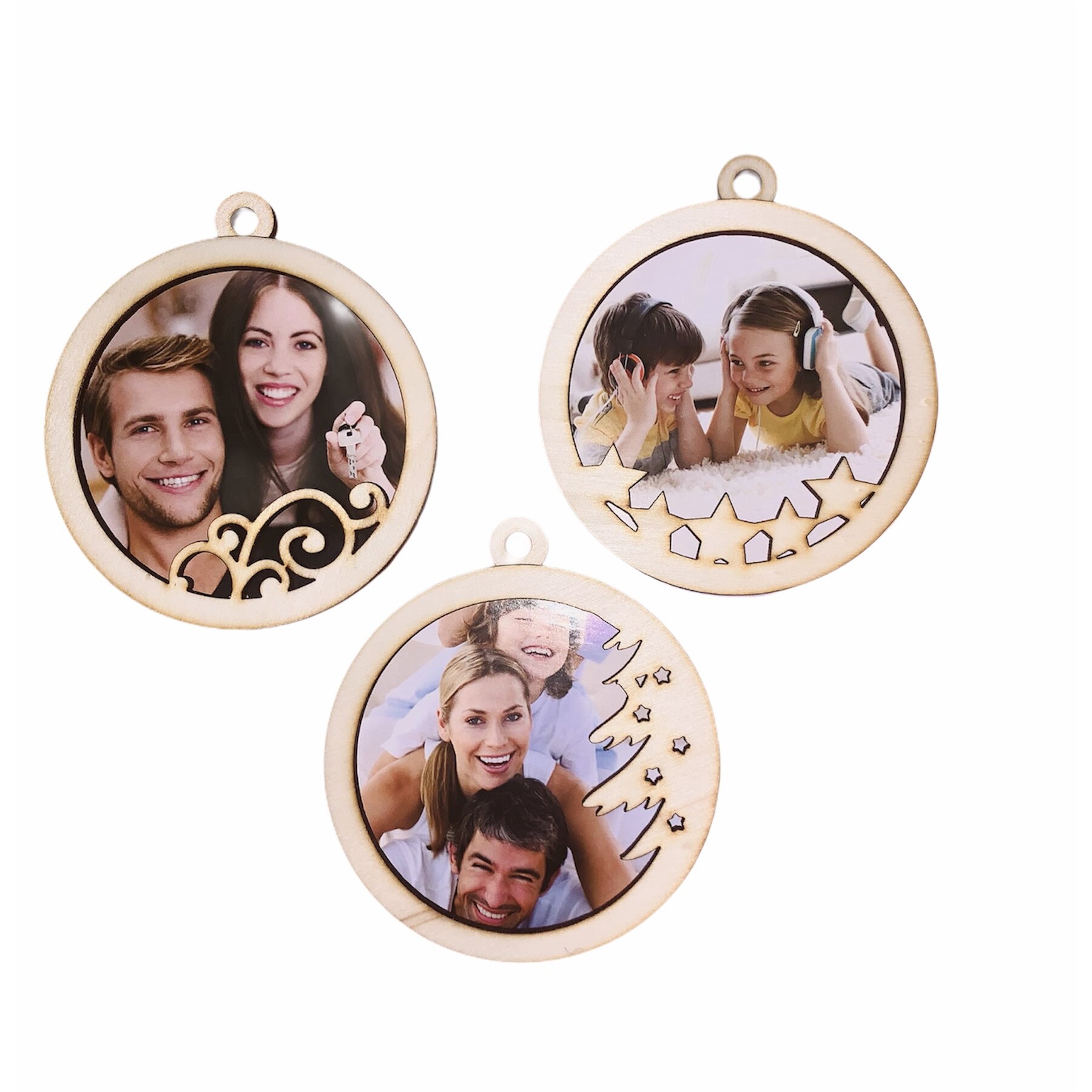 Set 3 Globuri rotunde, personalizate cu fotografie