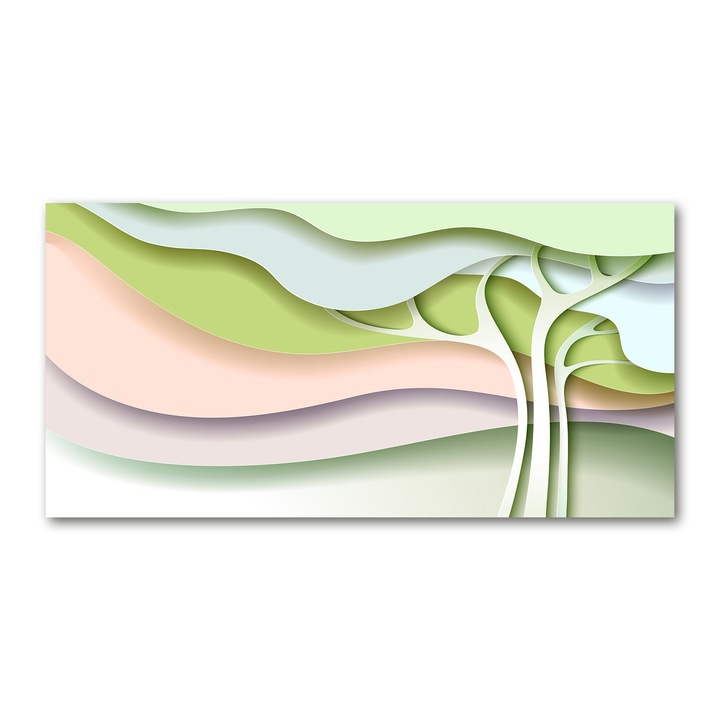 Pictura pe panza. 140 x 70cm. Decorarea peretilor "Abstractia copacilor”