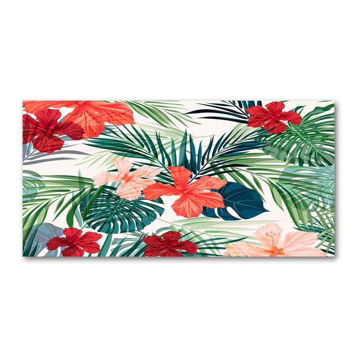 Pictura pe panza, Dimensiune: 140 cm x 70 cm, Decorarea peretilor - Flori tropicale