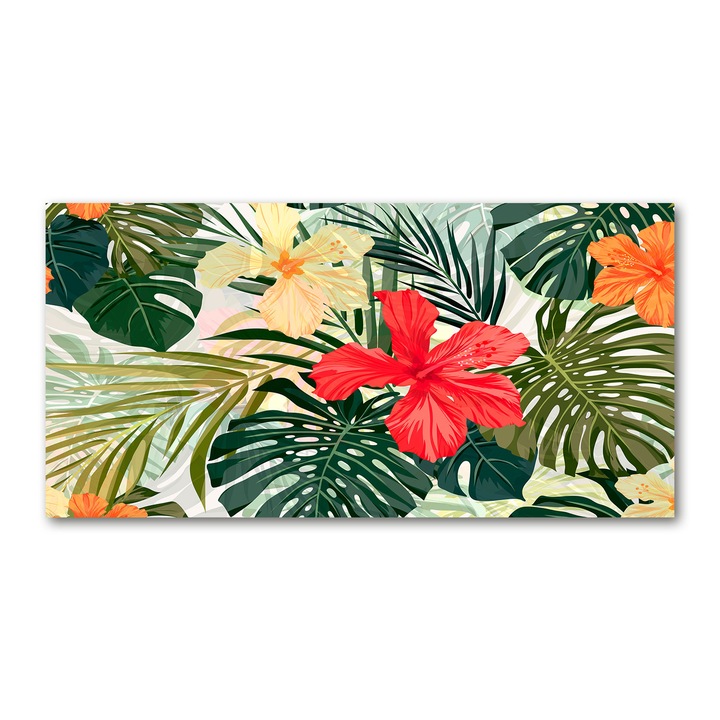 Pictura pe panza, Dimensiune: 140 cm x 70 cm, Decorarea peretilor - Flori hawaiene