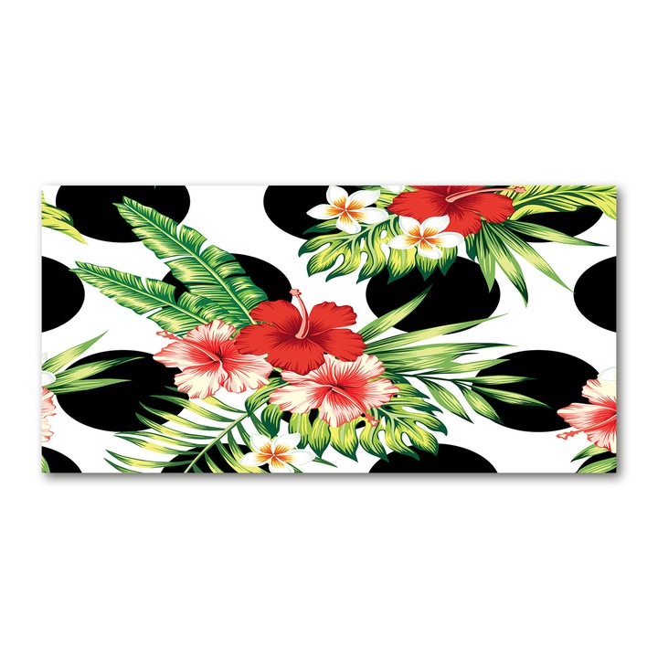 Pictura pe panza, Dimensiune: 140 cm x 70 cm, Decorarea peretilor - Flori hawaiene