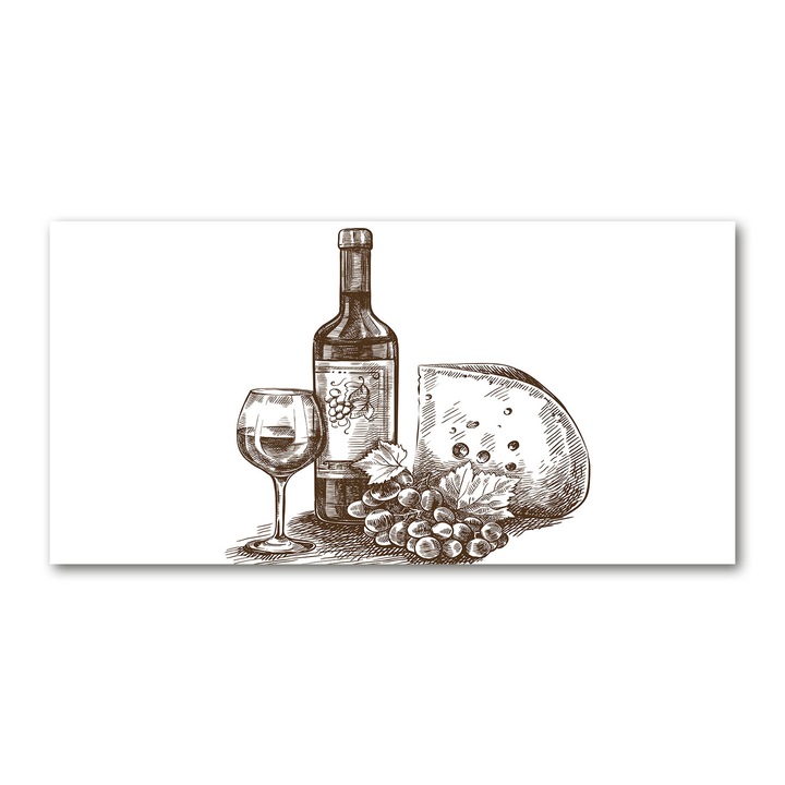 Pictura pe panza, Dimensiune: 140 cm x 70 cm, Decorarea peretilor - Vin si gustari