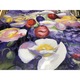 Tablou peisaj de primavara, pictura cu flori de gradina, Tablou pictat manual cu ulei pe panza, 65x55 cm