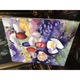 Tablou peisaj de primavara, pictura cu flori de gradina, Tablou pictat manual cu ulei pe panza, 65x55 cm