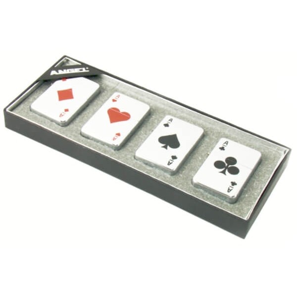 Set colectie 4 Brichete metalice Angel AS cu benzina, multicolor
