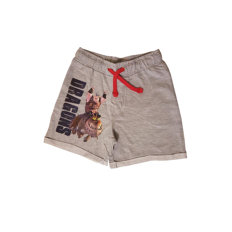 Pantaloni scurti cu imprimeu Dragons baieti, gri, 128/134 cm, 7-9 ani