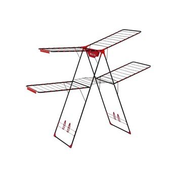 Uscator de rufe Harbinger® Millenyum XXL , Pentru interior si exterior, Vopsea electrostatica, Capacitate de uscare desfasurata de 26 de metri, Suport uscat pantofi, Inoxidabil, Rosu cu Negru Uscator de rufe Harbinger® Millenyum XXL , Pentru interior si exterior, Vopsea electrostatica, Capacitate de uscare desfasurata de 26 de metri, Suport uscat pantofi, Inoxidabil, Rosu cu Negru