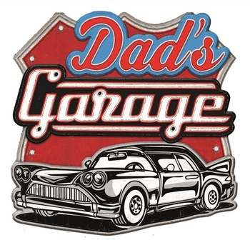 Sticker tip panou metalic vintage - Dad's Garage, 31 x 38 cm Sticker tip panou metalic vintage - Dad's Garage, 31 x 38 cm