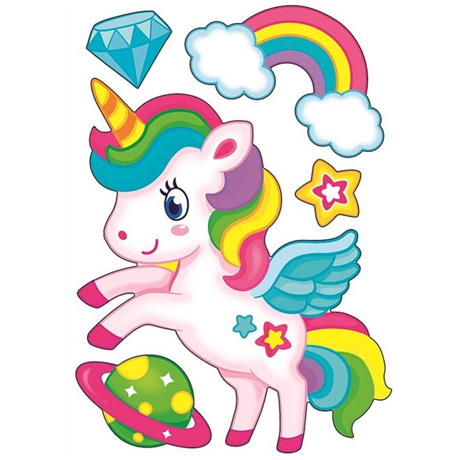 Set abtibild 3D - unicorn bebe, 15 x 26 cm