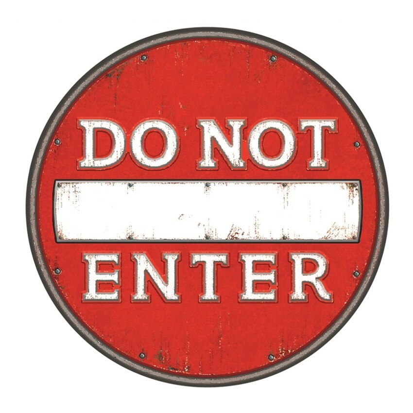 Sticker plastic tip panou metalic vintage - Do Not Enter, 18 x 23 cm