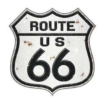 Sticker tip panou metalic vintage - Route 66, 31 x 38 cm Sticker tip panou metalic vintage - Route 66, 31 x 38 cm