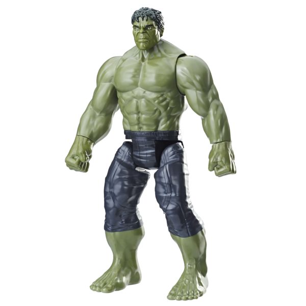 Figurina erou tip Avengers Marvel, Hulk, culoare verde, articulatii flexibile, iluminare led, dimensiune 15 cm