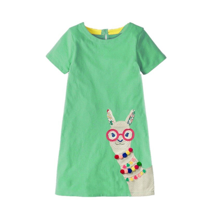 Rochita bumbac cu aplicatii Lama, verde