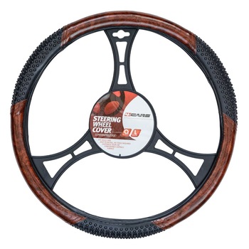 Husa volan auto, imitatie de lemn cu insertii din cauciuc pentru masaj, 39-41 cm Husa volan auto, imitatie de lemn cu insertii din cauciuc pentru masaj, 39-41 cm