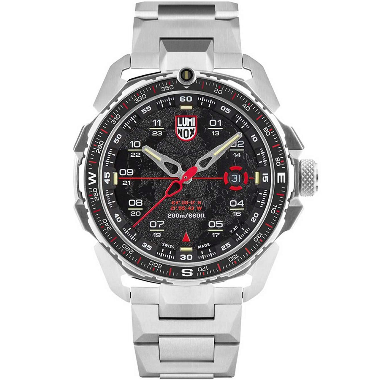 Ceas barbatesc Luminox XL.1202, Quartz, 46mm, 20ATM, Argintiu